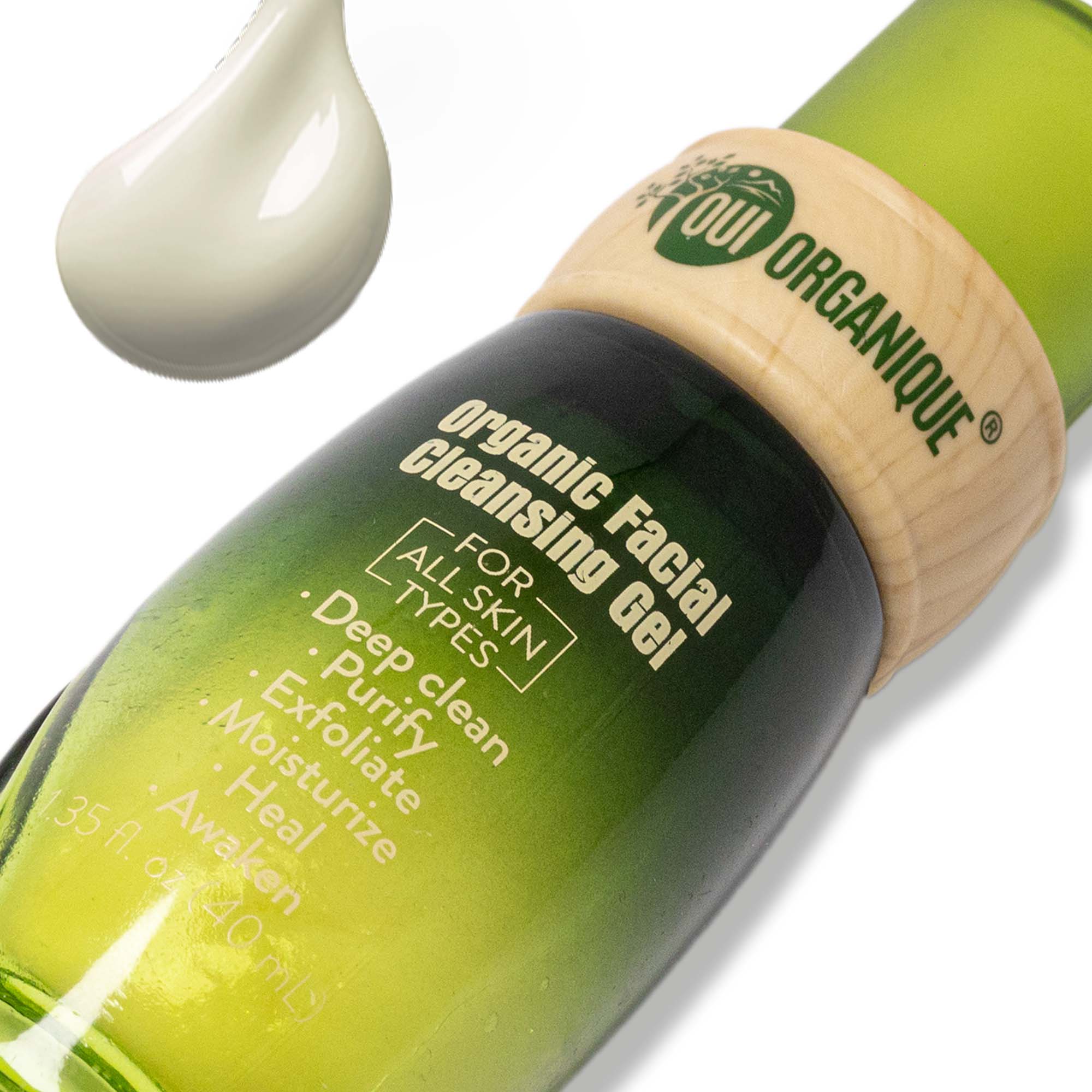 Certified Organic Facial Cleansing Gel with Geranium Oil for all skin types | sensitive skin double cleansing methods