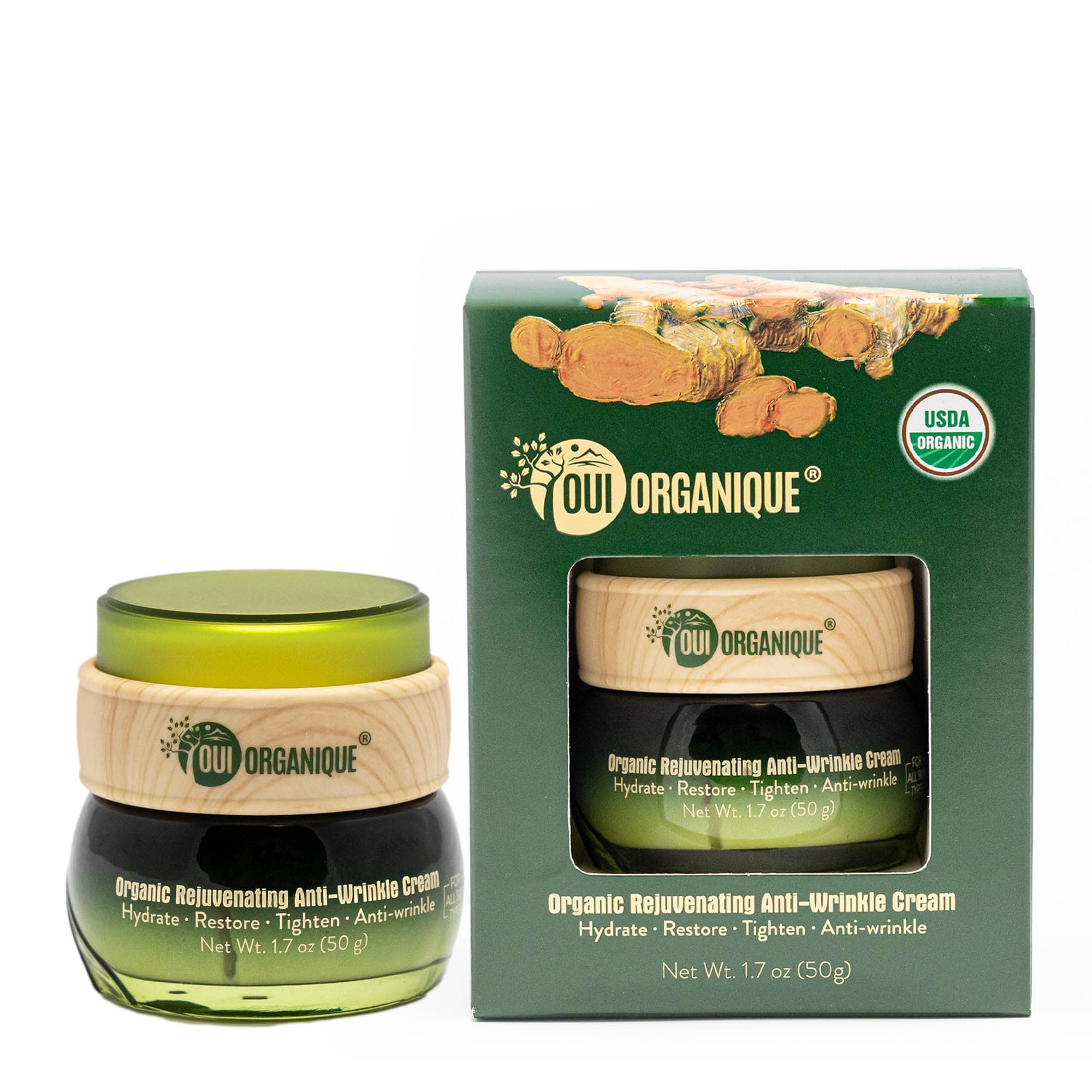 Certified Organic Rejuvenating Anti-Wrinkle Cream for All Skin types(sensitive skin) Turmeric
