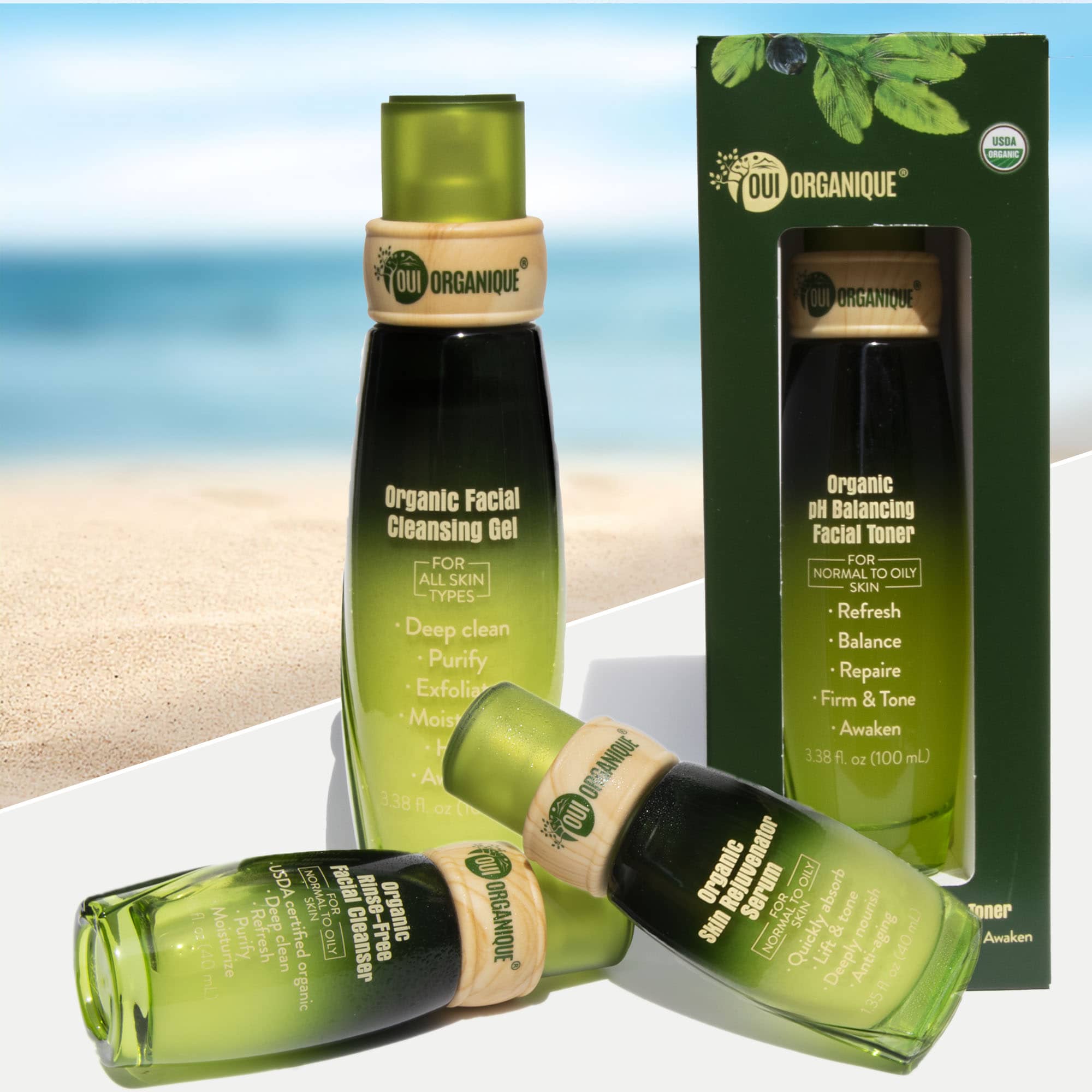 Organic Anti-Aging Sunscreen Skincare Set - Natural Moisturizer